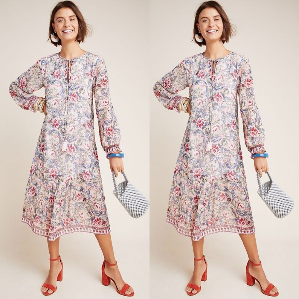 Anthropologie Ramona Floral Peasant Dress